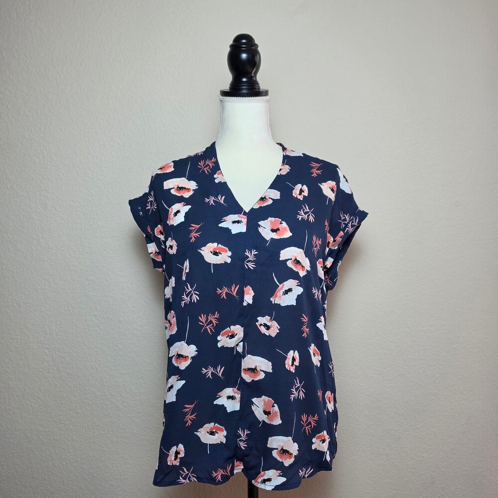 Pleione Poppy Chiffon Blouse Small